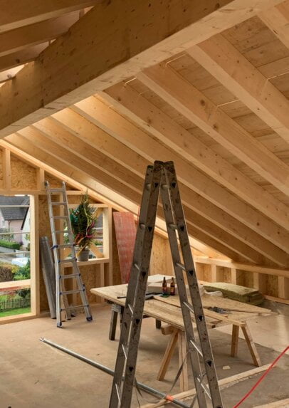 Innenausbau vom Dachausbau Einfamilienhaus in München (Bayern) Innenausbau vom Dachausbau Einfamilienhaus in München (Bayern)