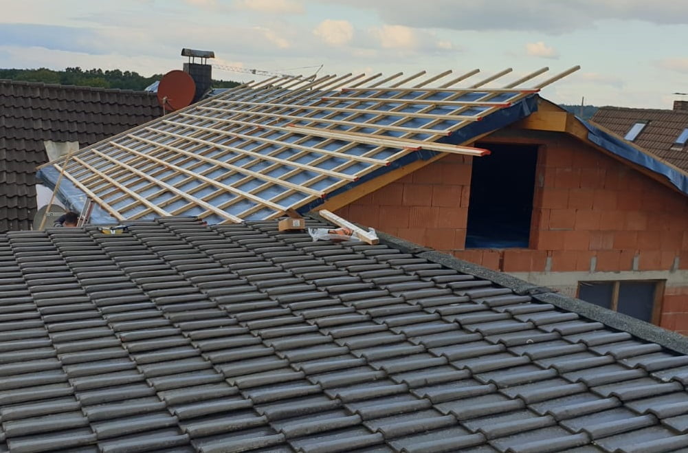 Dachstuhl vom Anbau eines Einfamilienhauses in Osnabrück (Niedersachsen) Dachstuhl vom Anbau eines Einfamilienhauses in Osnabrück (Niedersachsen)