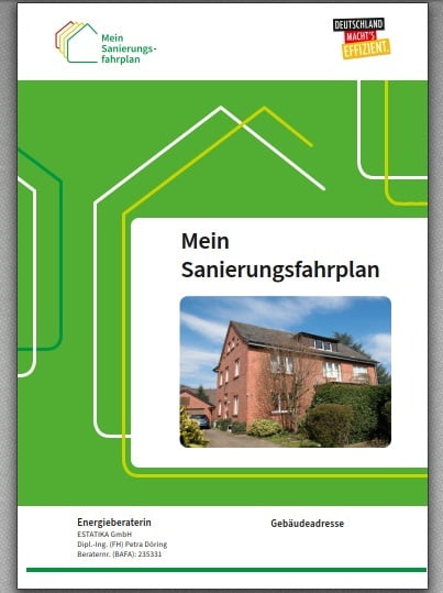 Deckblatt vom Sanierungsfahrplan eines Einfamlienhauses in Rheine (NRW) Deckblatt vom Sanierungsfahrplan eines Einfamlienhauses in Rheine (NRW)
