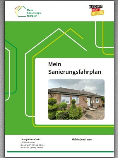 Deckblatt eines Sanierungsfahrplans für ein Einfamilienhaus in Everswinkel (NRW) Deckblatt eines Sanierungsfahrplans für ein Einfamilienhaus in Everswinkel (NRW)