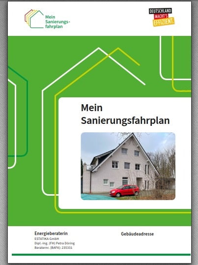 Deckblatt von Sanierungsfahrplan für ein Einfamlienhaus in Saerbeck (NRW) Deckblatt von Sanierungsfahrplan für ein Einfamlienhaus in Saerbeck (NRW)