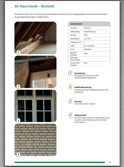 Istzustand vom Sanierungsfahrplan eines Einfamlienhauses in Saerbeck (NRW) Istzustand vom Sanierungsfahrplan eines Einfamlienhauses in Saerbeck (NRW)